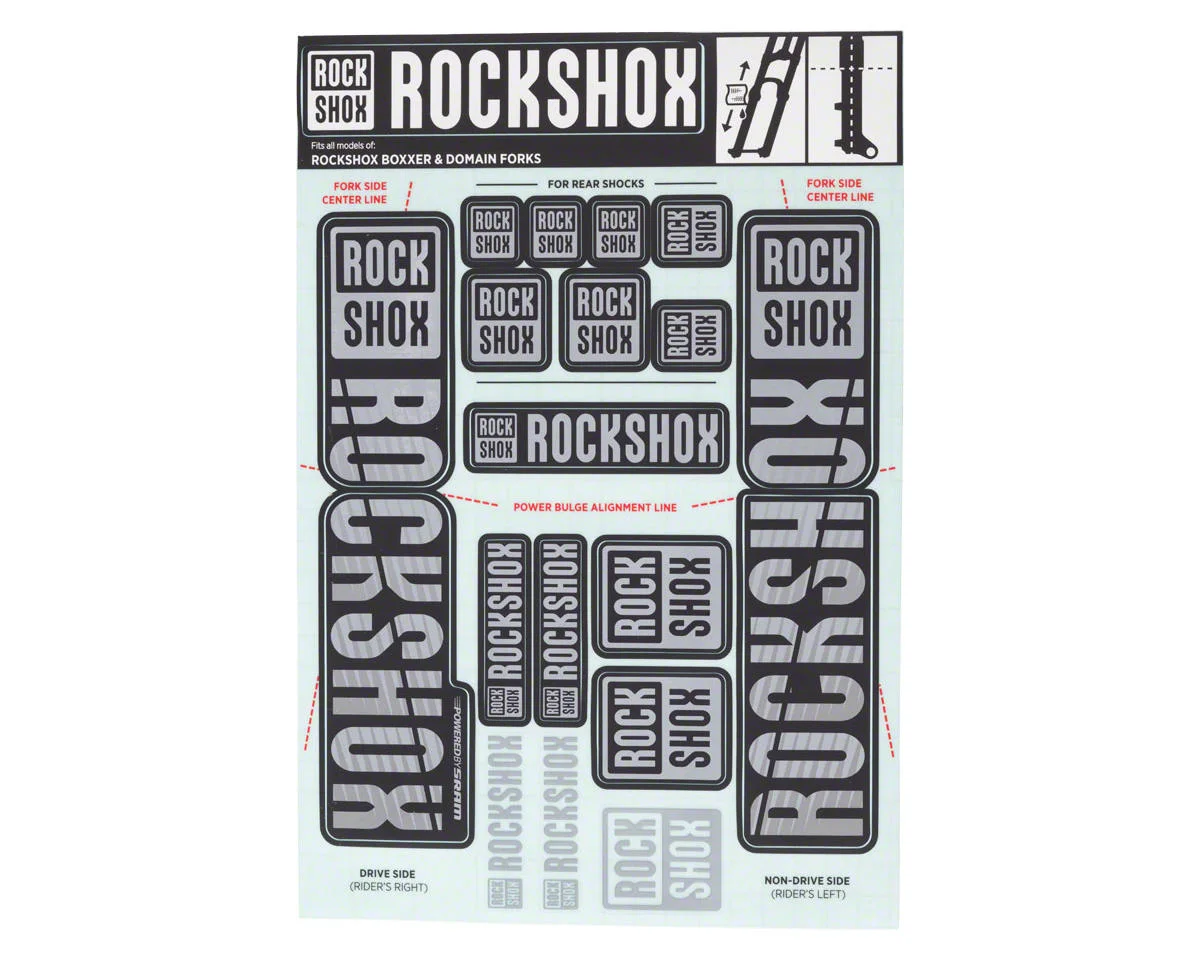 RockShox Fork Decal Kit (Grey) (For BoXXER and Domain Forks)